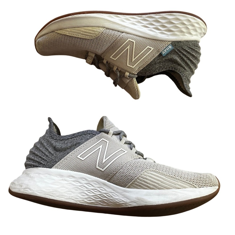 New Balance Beige And Grey Fresh Foam Roav Running Shoes Womens 8.5 - Picture 2 of 5